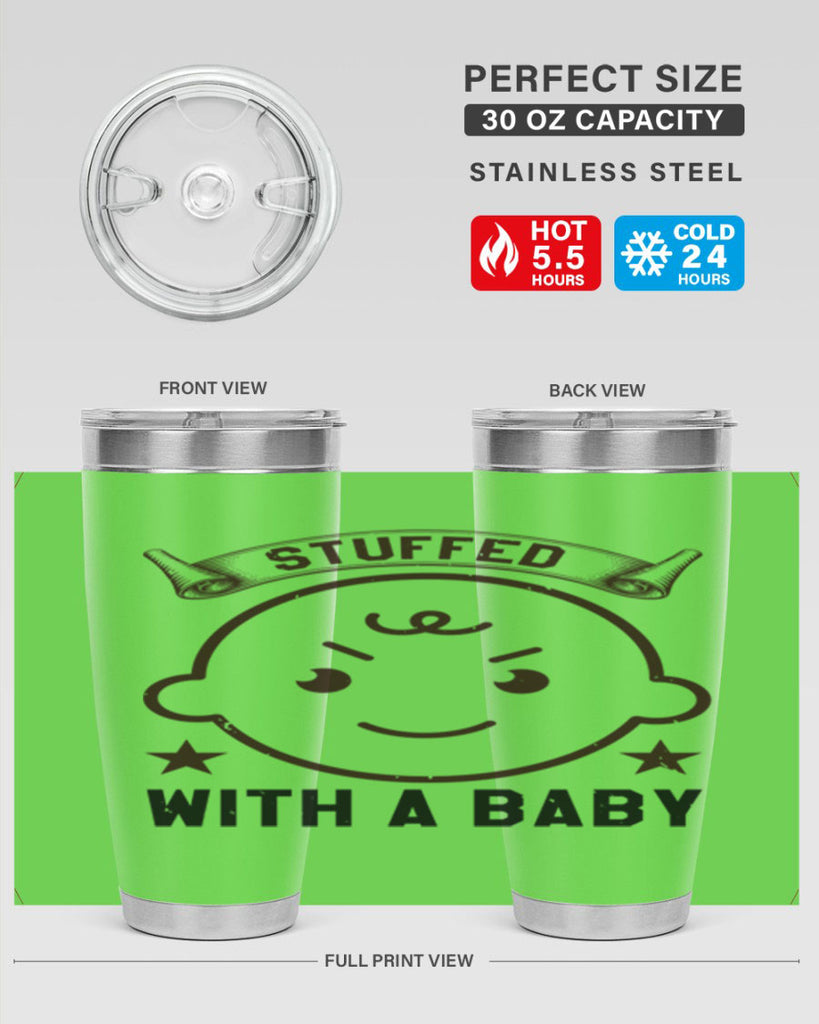 stuffed with a baby Style 14#- baby shower- tumbler
