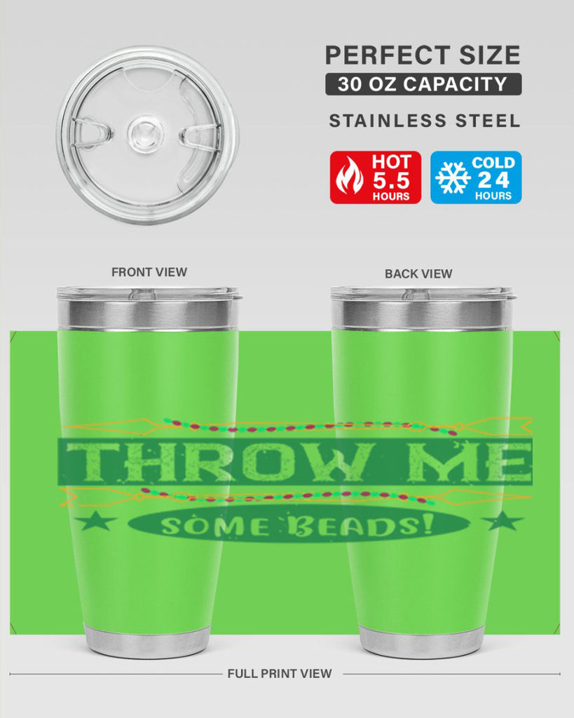 throw me some beads 34#- mardi gras- Tumbler