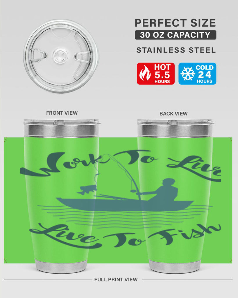 work to live 10#- fishing- Tumbler