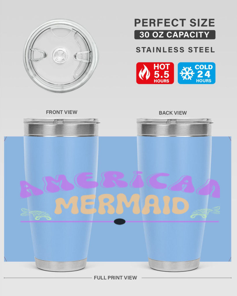 American Mermaid 16#- mermaid- Tumbler