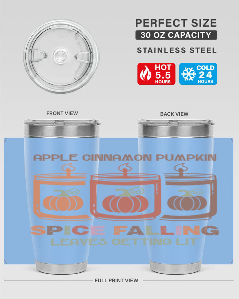 Apple Cinnamon Pumpkin Spice Falling Leaves Getting Lit 11#- fall- Tumbler