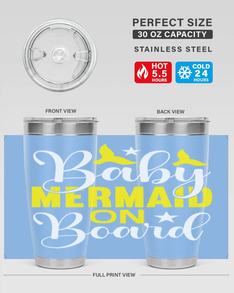 Baby Mermaid on Board 21#- mermaid- Tumbler
