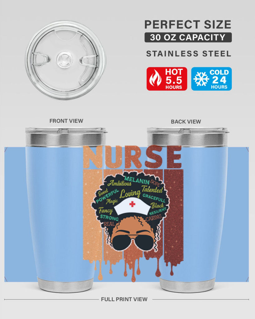 Black Nurse African Melanin Juneteenth 22#- Juneteenth- tumbler