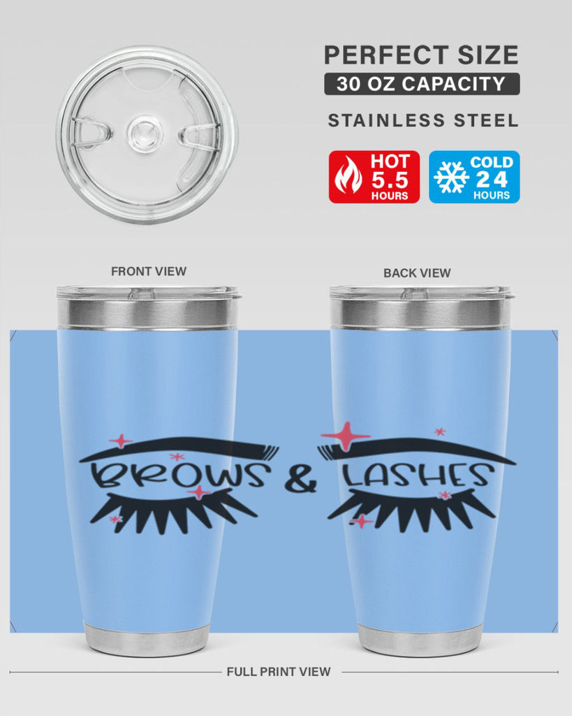 Brows Lashes Style 123#- make up- Tumbler