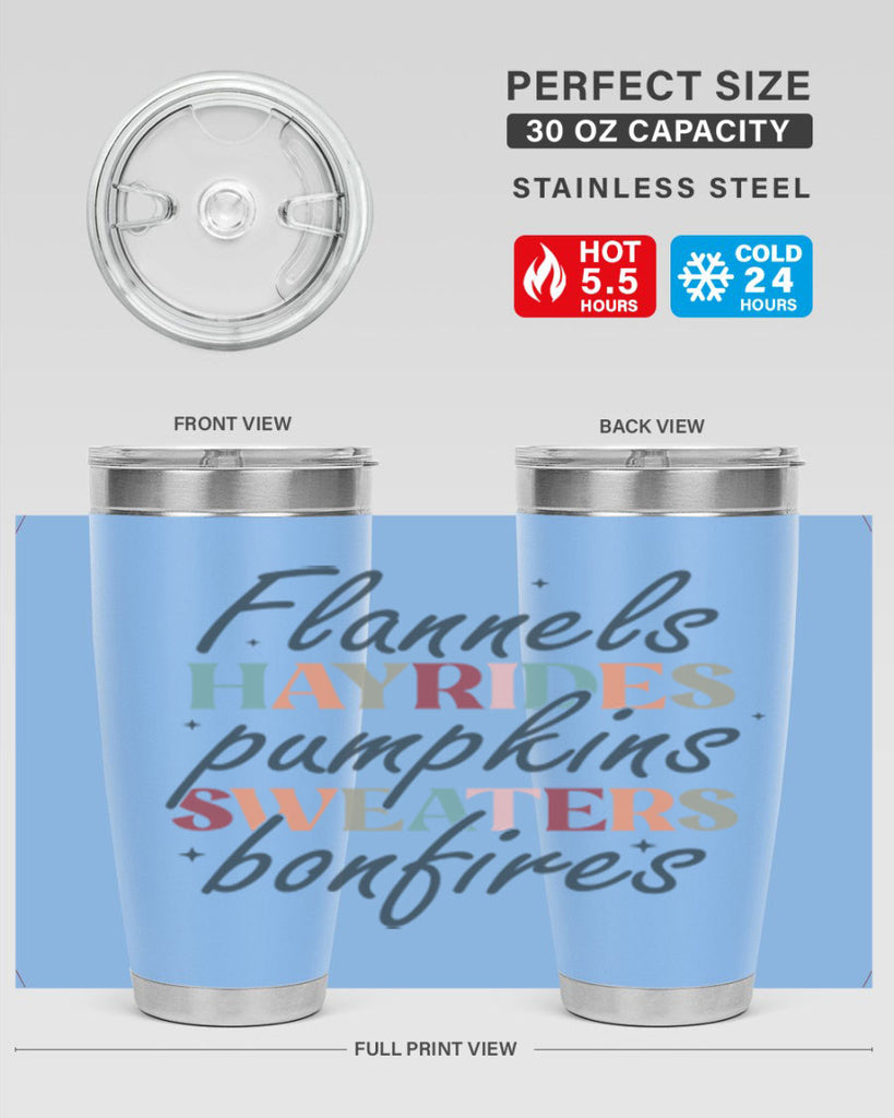 Flannels Hayrides Pumpkins Sweaters Bonfires 184#- fall- Tumbler