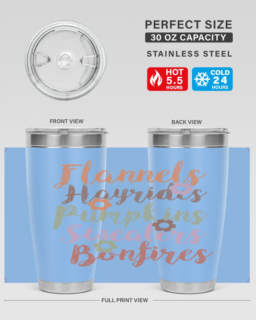 Flannels Hayrides Pumpkins Sweaters Bonfires 185#- fall- Tumbler