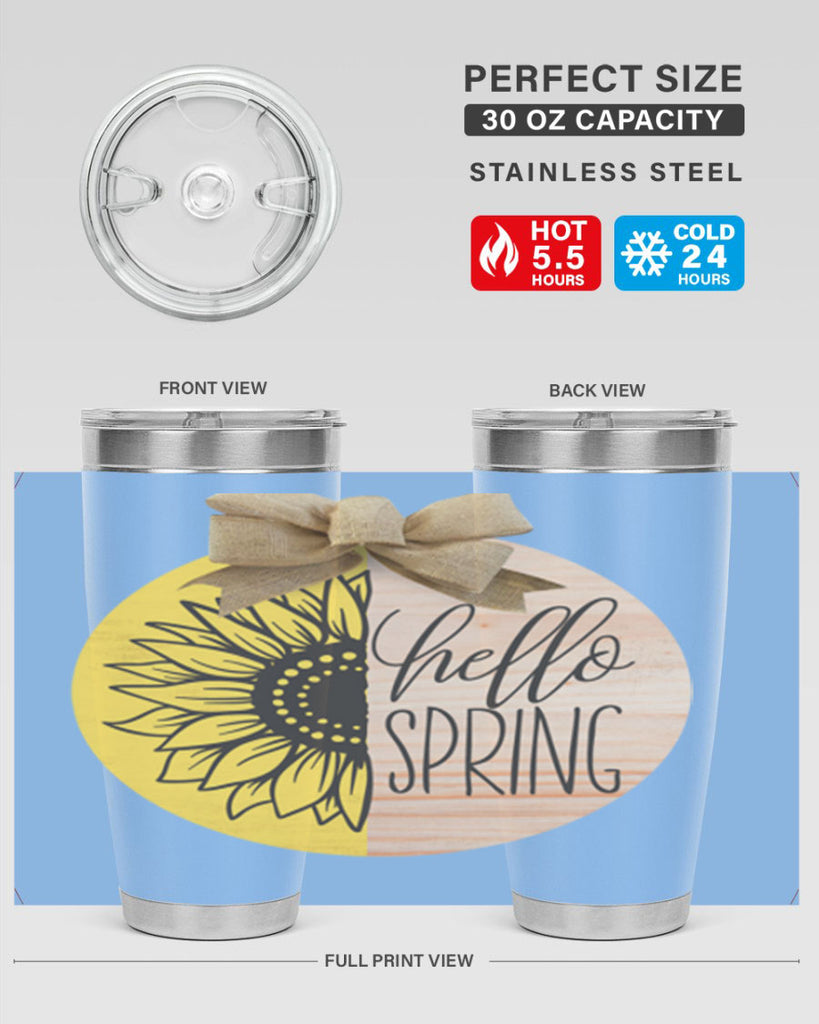 Hello spring half sunflower Mockup198#- spring- Tumbler