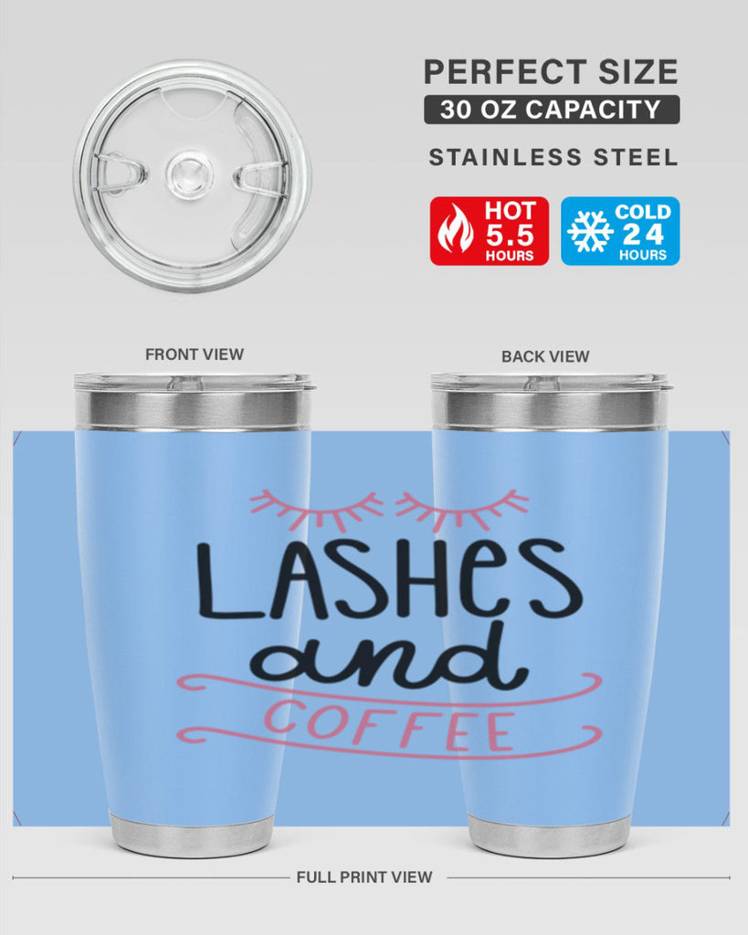 Lashes and Coffee Style 68#- make up- Tumbler