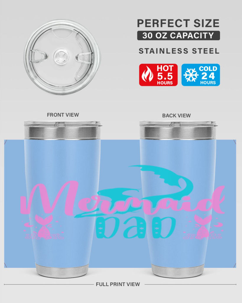 Mermaid Dad 356#- mermaid- Tumbler