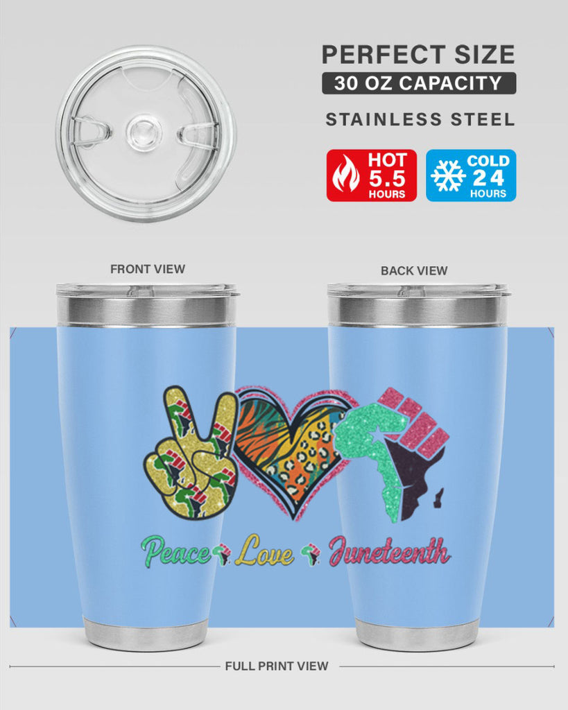 Peace Love Juneteenth Day Fist Png 8#- Juneteenth- tumbler