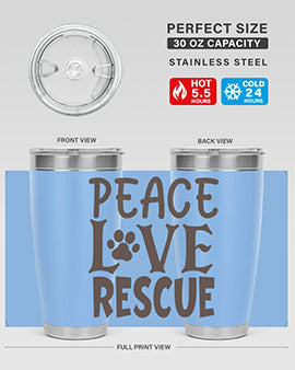 Peace Love Rescue Style 23#- cat- Tumbler