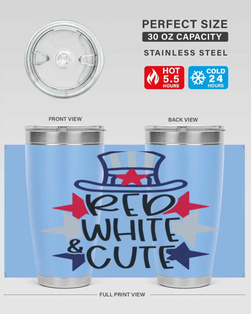 Red White Cute Style 169#- Fourt Of July- Tumbler