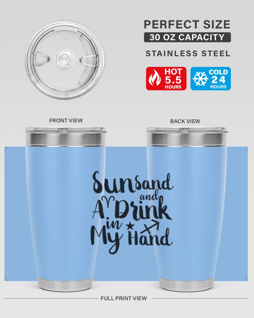 Sun Sand And A Drink In My Hand 480#- zodiac- Tumbler