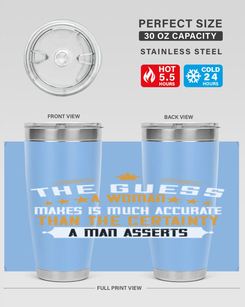 The guess a woman makes is much accurate than the certainty a man asserts Style 33#- womens day- Tumbler