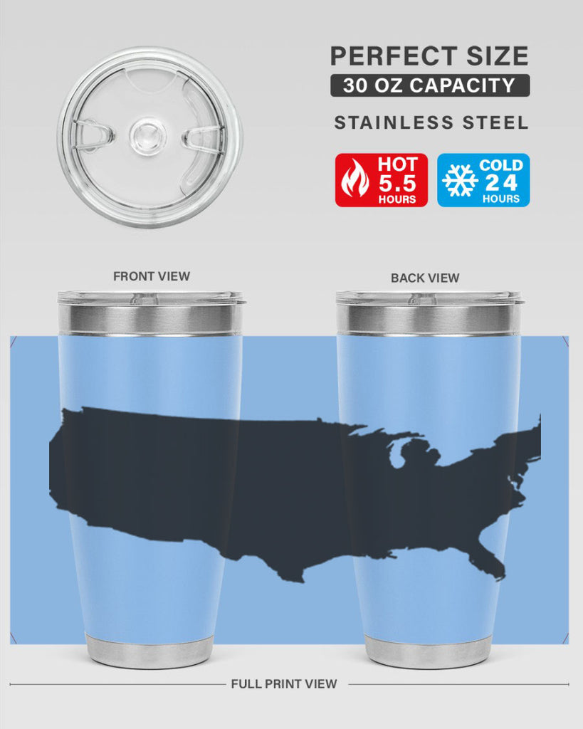 USA Solid Map Style 76#- Fourt Of July- Tumbler