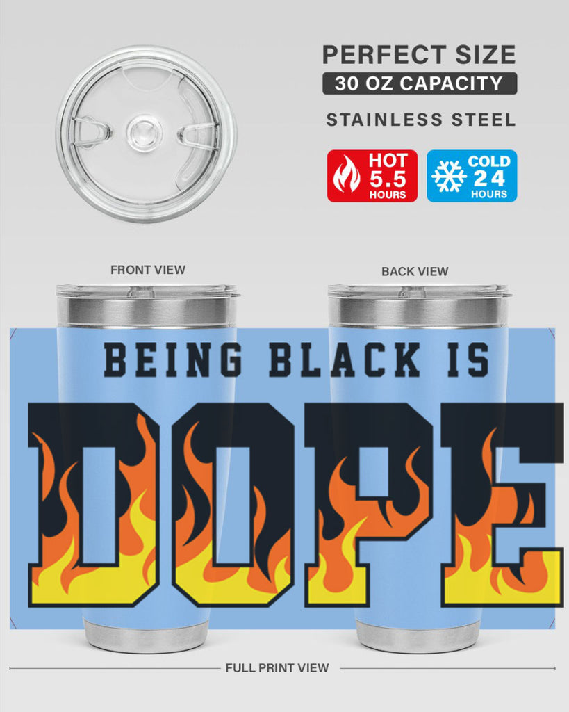 being black is dope flames 256#- black words phrases- Cotton Tank