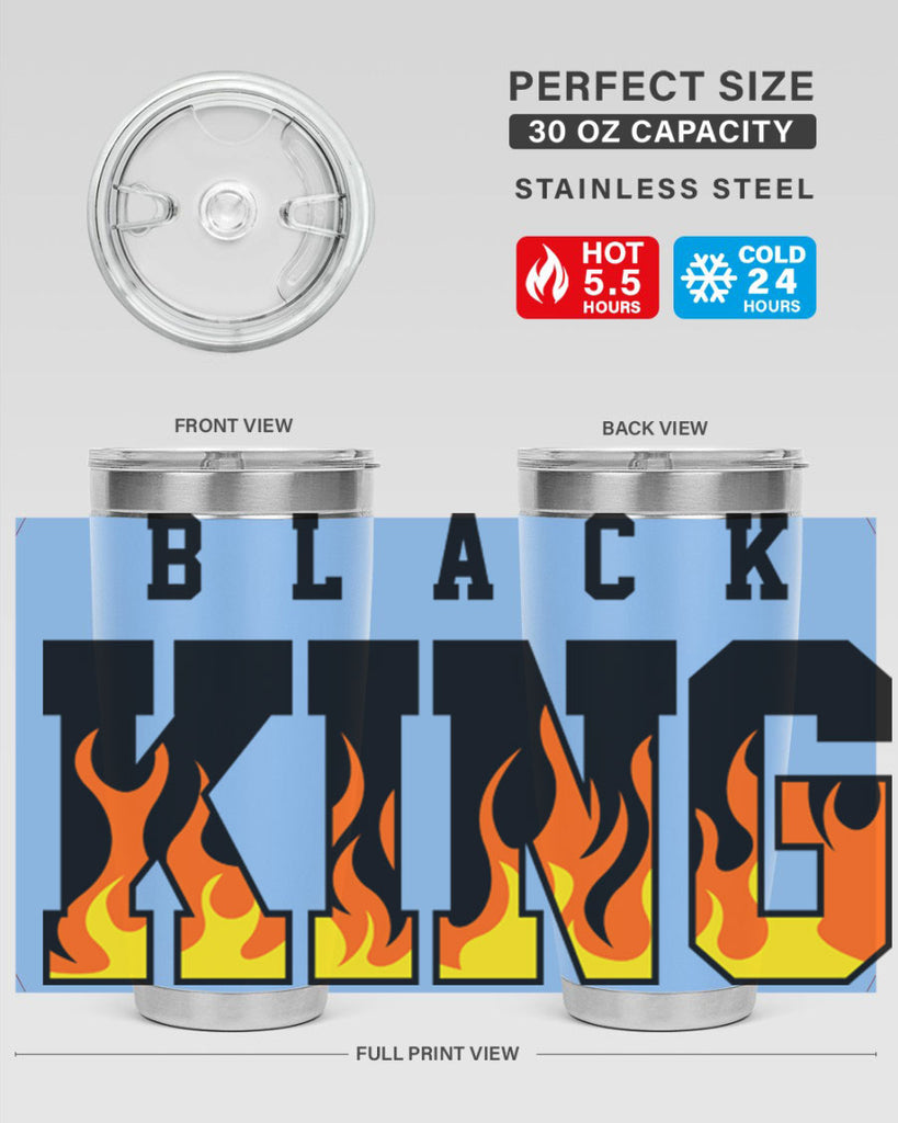black king flames 232#- black words phrases- Cotton Tank
