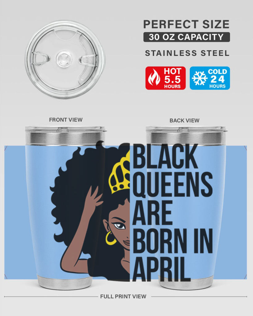 black queens are born in april 218#- black words phrases- Cotton Tank