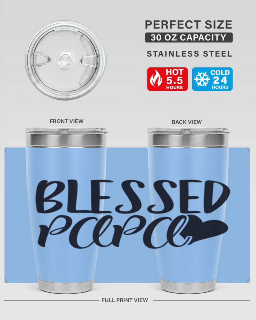 blessed papa 70#- grandpa - papa- Tumbler
