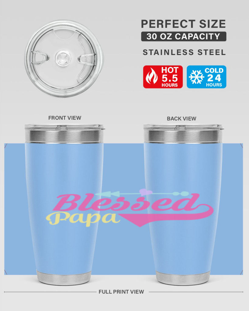 blessed papa 73#- grandpa - papa- Tumbler