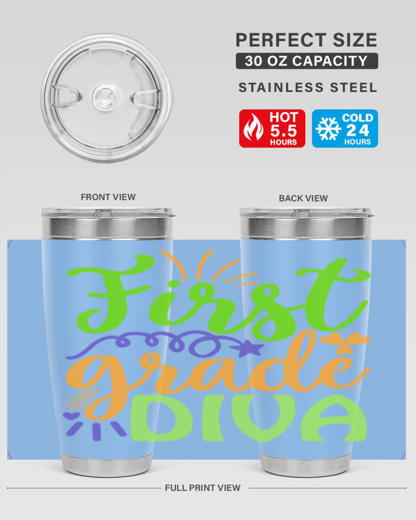 first grade diva 21#- mardi gras- Tumbler