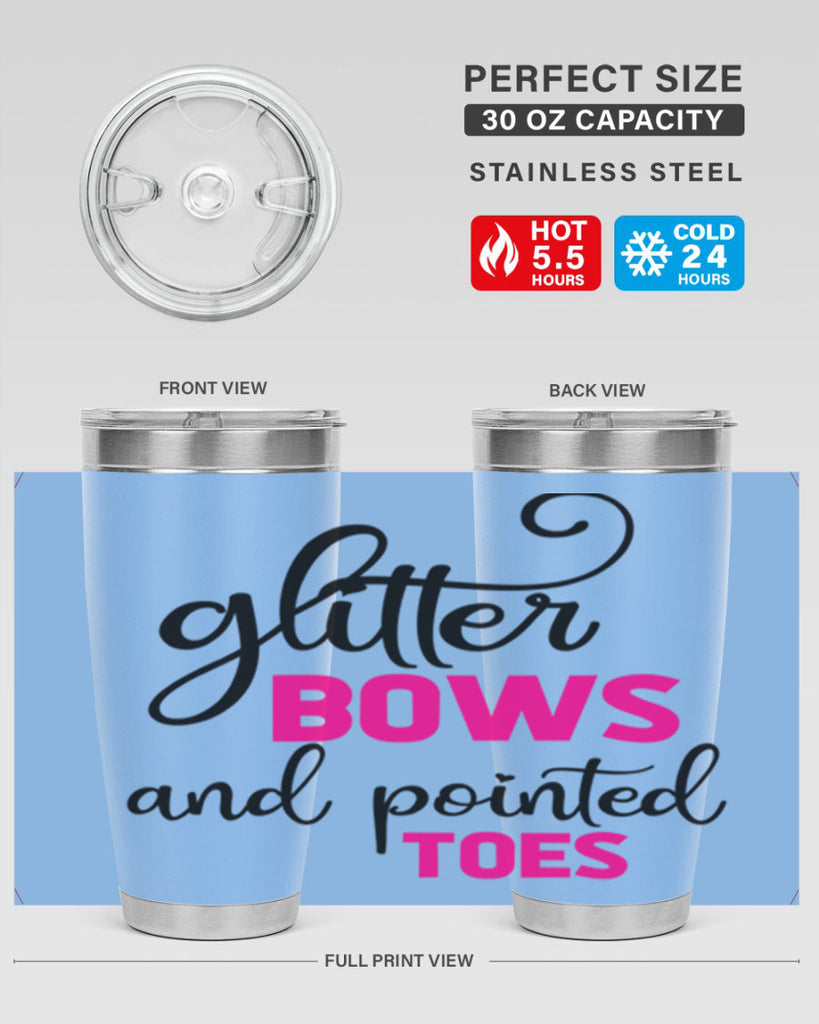 glitter bows and pointed toes 41#- ballet- Tumbler