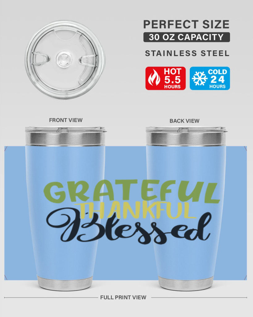grateful thankful blessed 57#- thanksgiving- Tumbler