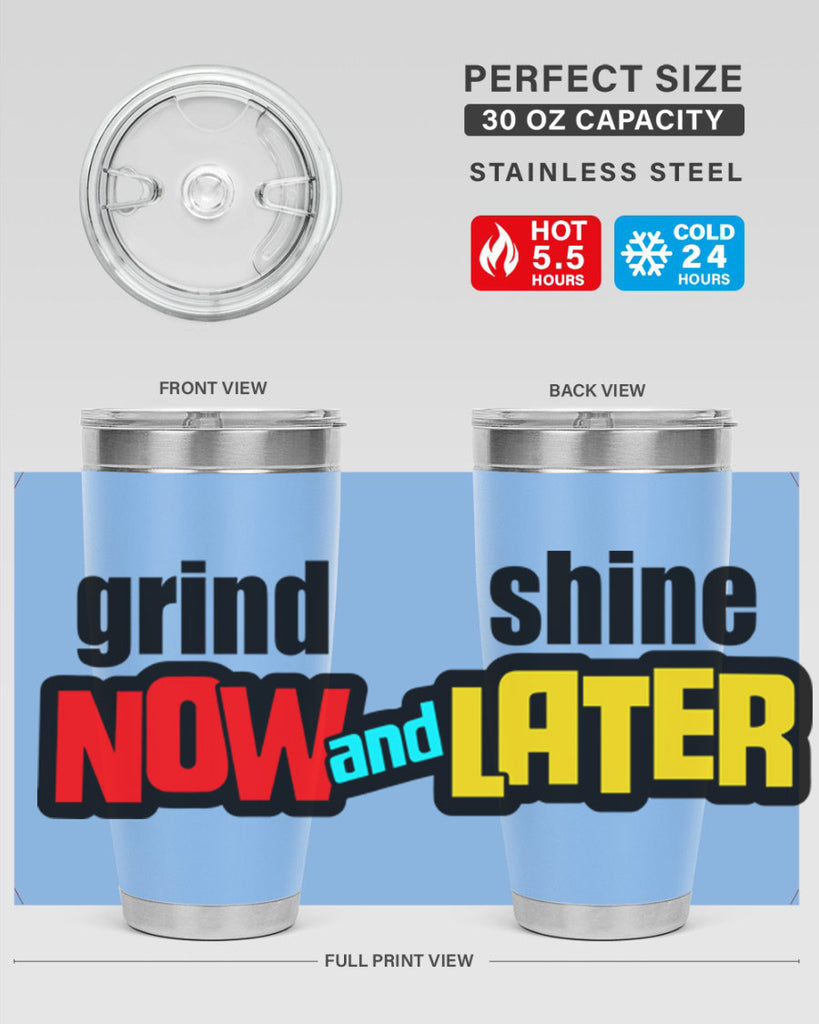 grind now and shine later 142#- black words phrases- Cotton Tank
