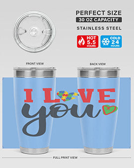 i love you Style 23#- autism- Tumbler