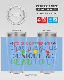 its our differences that make us unique beautiful Style 27#- autism- Tumbler