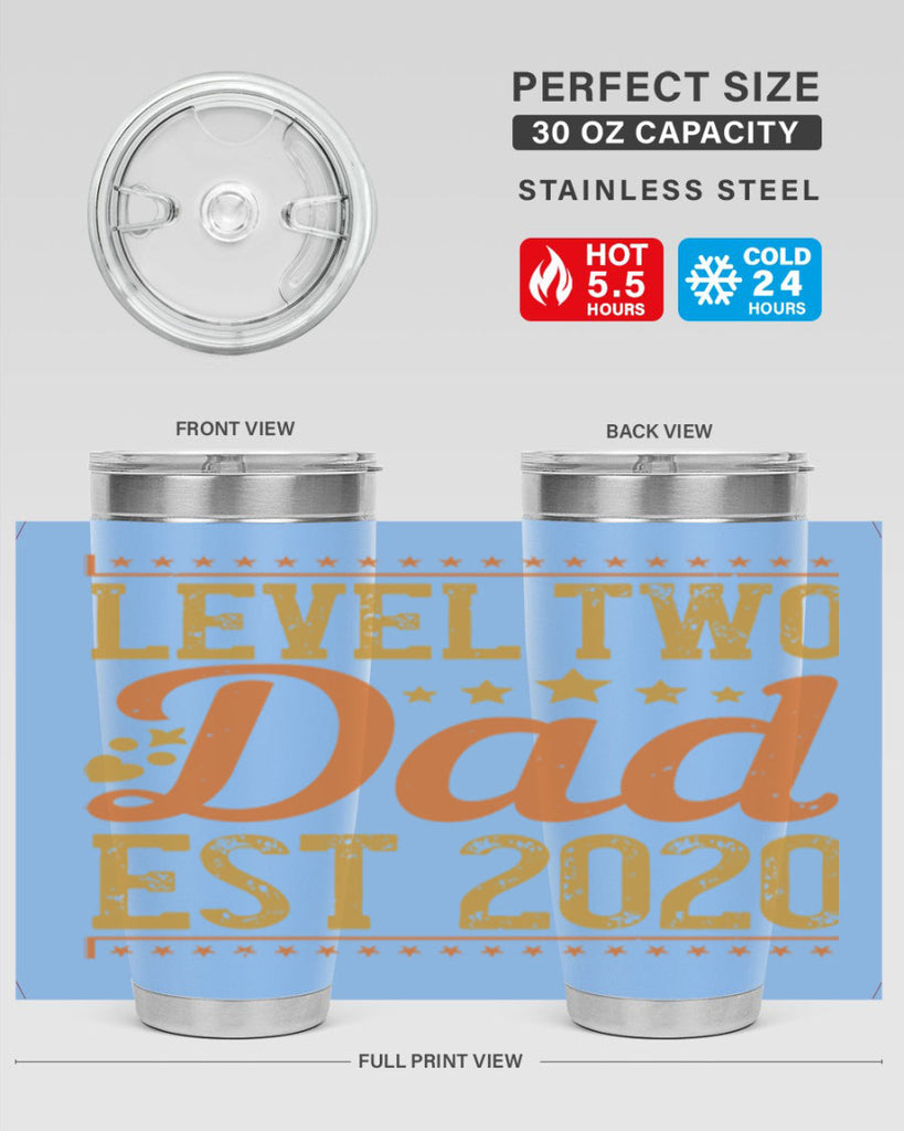 level dad est 189#- fathers day- Tumbler