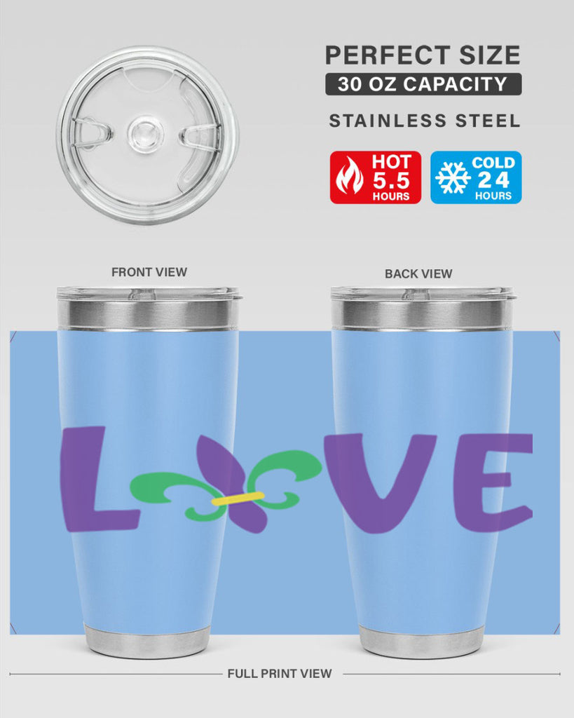 love 80#- mardi gras- Tumbler