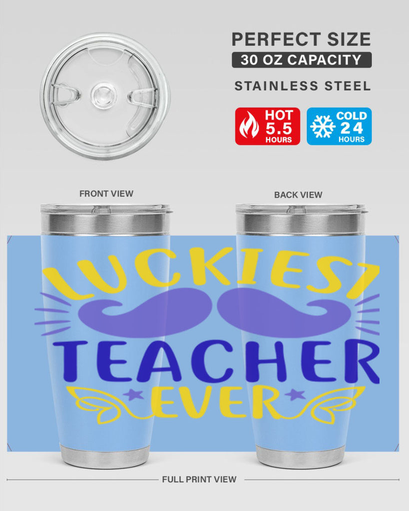 luckiest teacher ever 12#- mardi gras- Tumbler