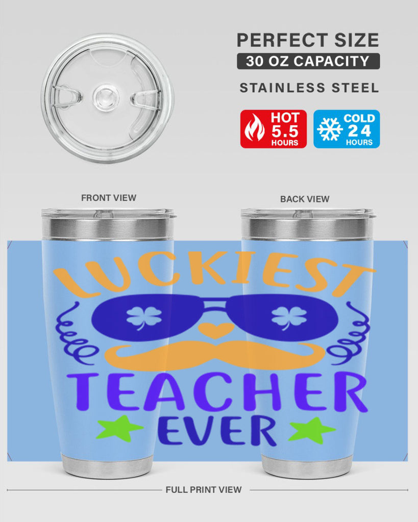 luckiest teacher ever 14#- mardi gras- Tumbler