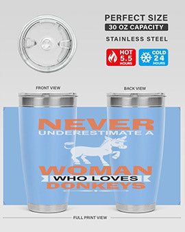 never underestimate a woman who loves donkeys Style 1#- donkey- Tumbler