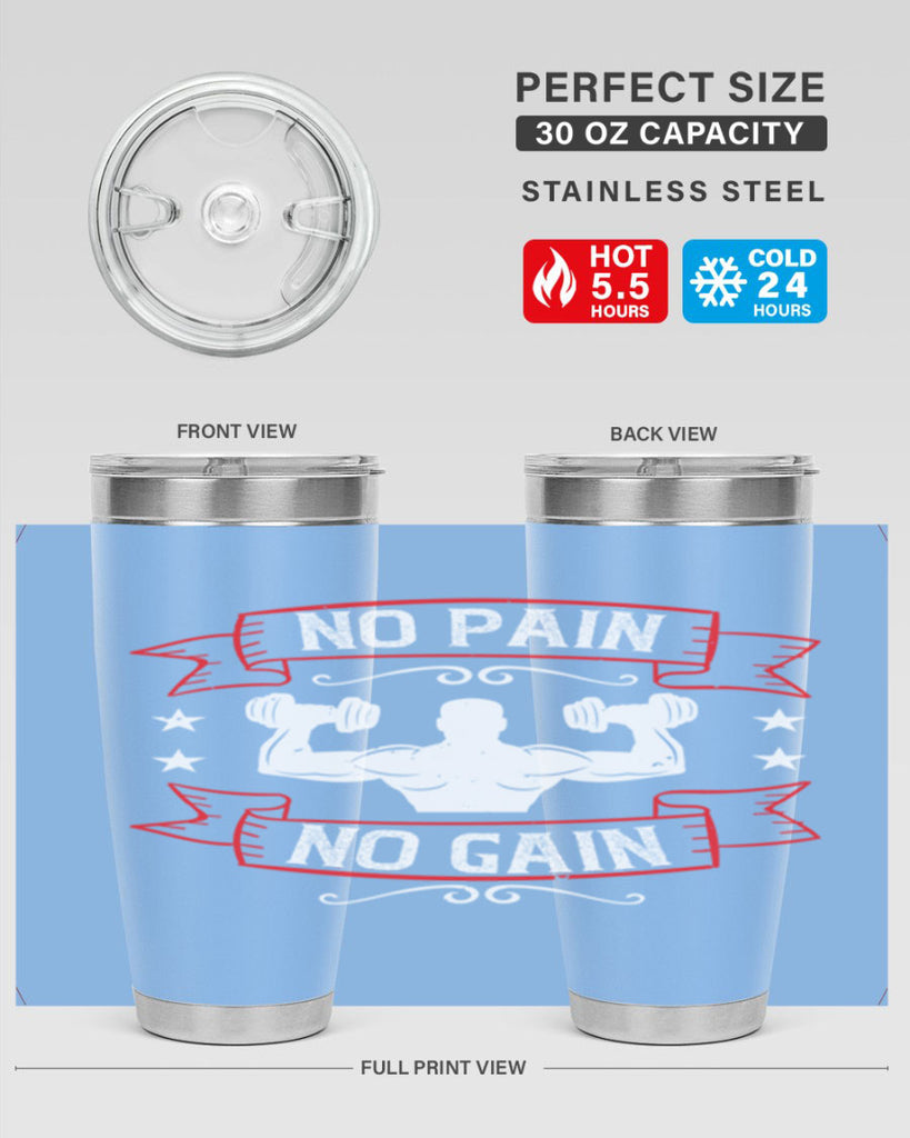 no pain no gain 82#- gym- Tumbler