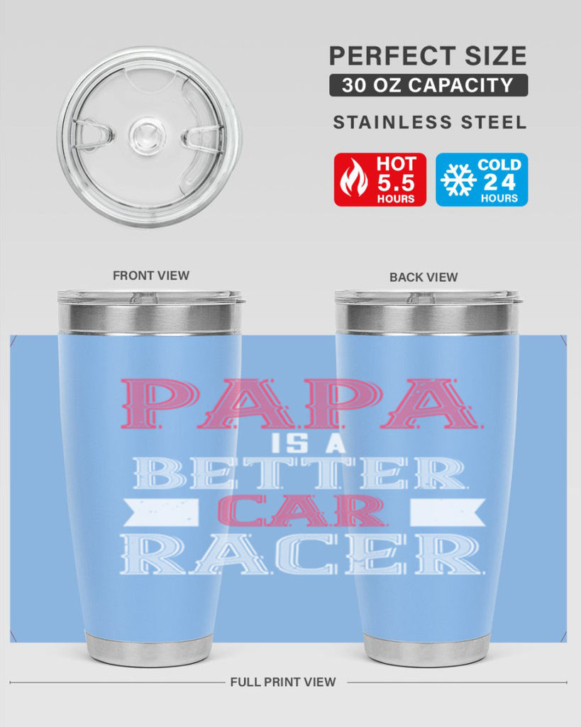 papa is a better car bacer 19#- grandpa - papa- Tumbler