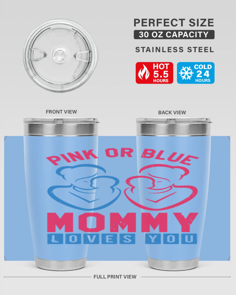 pink or blue Mommy Loves you Style 21#- baby shower- tumbler