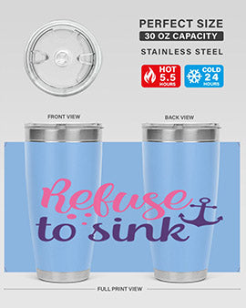 refuse to sink Style 4#- breast cancer- Tumbler