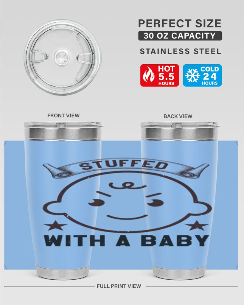 stuffed with a baby Style 14#- baby shower- tumbler