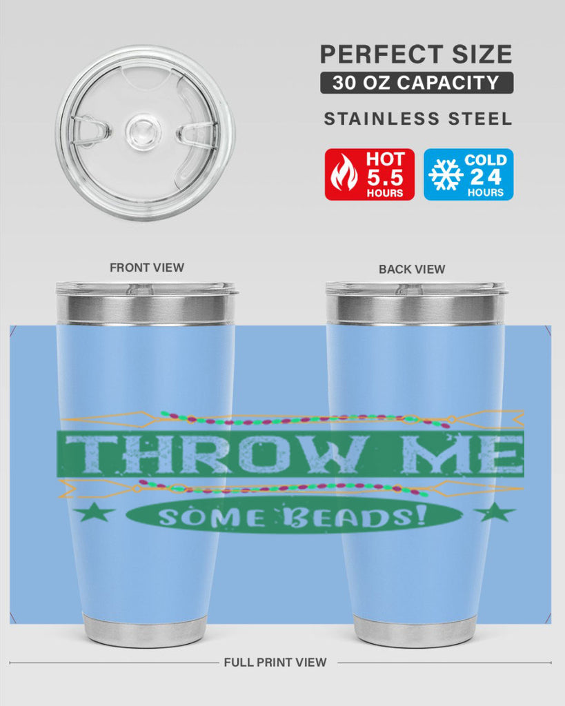 throw me some beads 34#- mardi gras- Tumbler