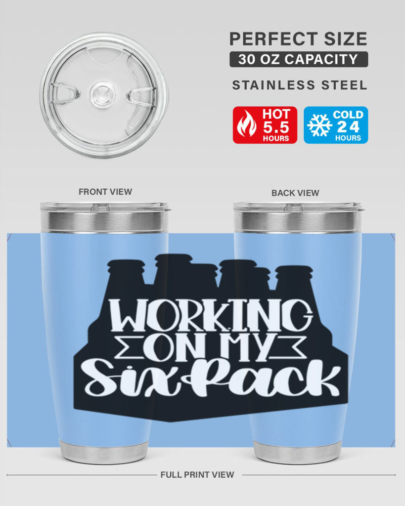 working on my six pack 13#- beer- Tumbler