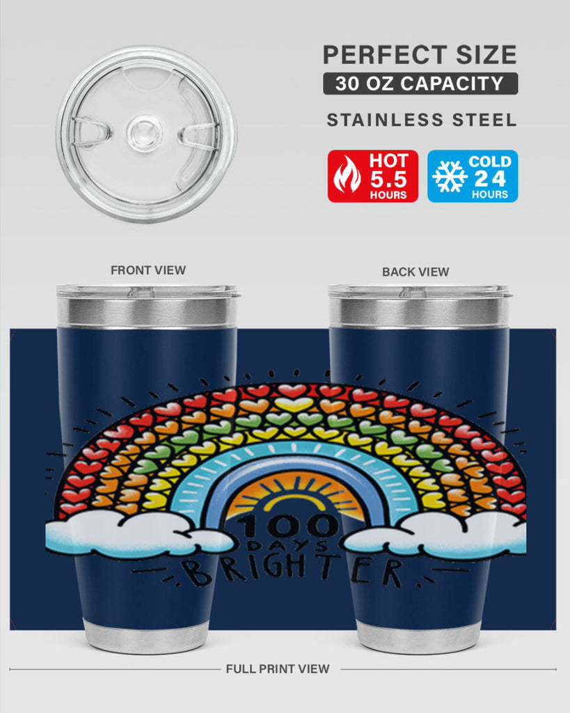 100 Days Brighter PNG 29#- 100 days of school- Tumbler
