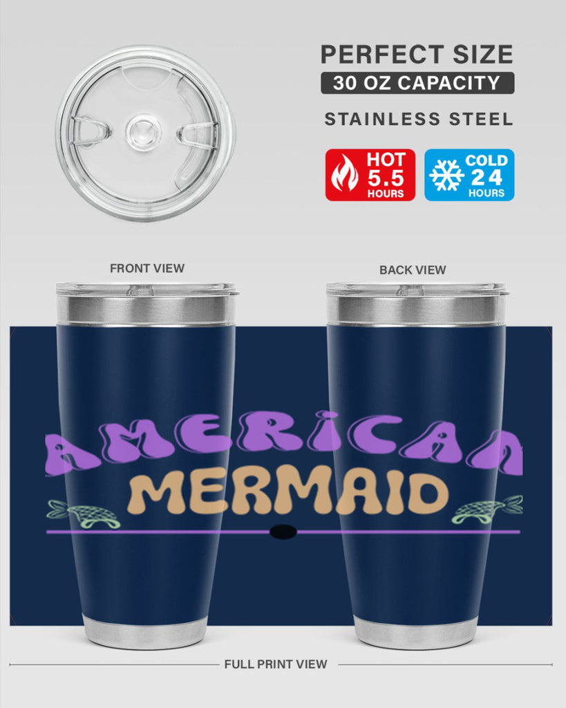 American Mermaid 16#- mermaid- Tumbler