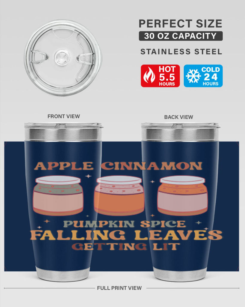 Apple Cinnamon Pumpkin Spice Falling Leaves Getting Lit 12#- fall- Tumbler