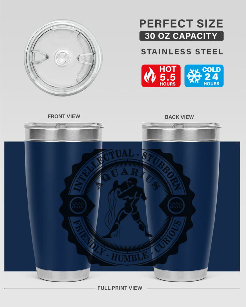 Aquarius balck 44#- zodiac- Tumbler