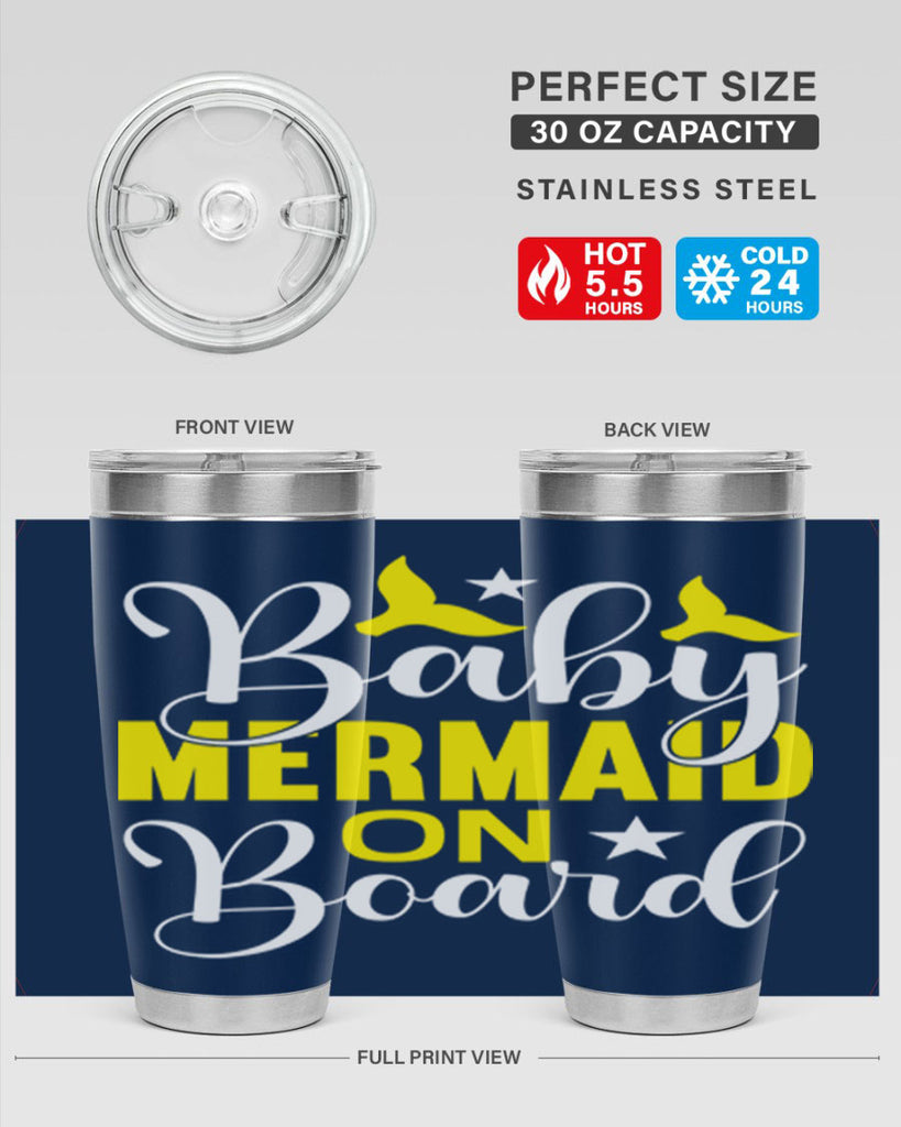 Baby Mermaid on Board 21#- mermaid- Tumbler