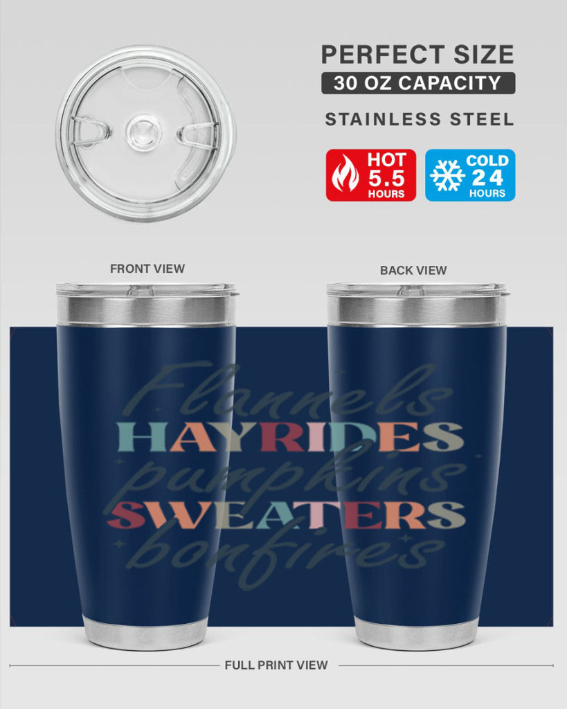Flannels Hayrides Pumpkins Sweaters Bonfires 184#- fall- Tumbler