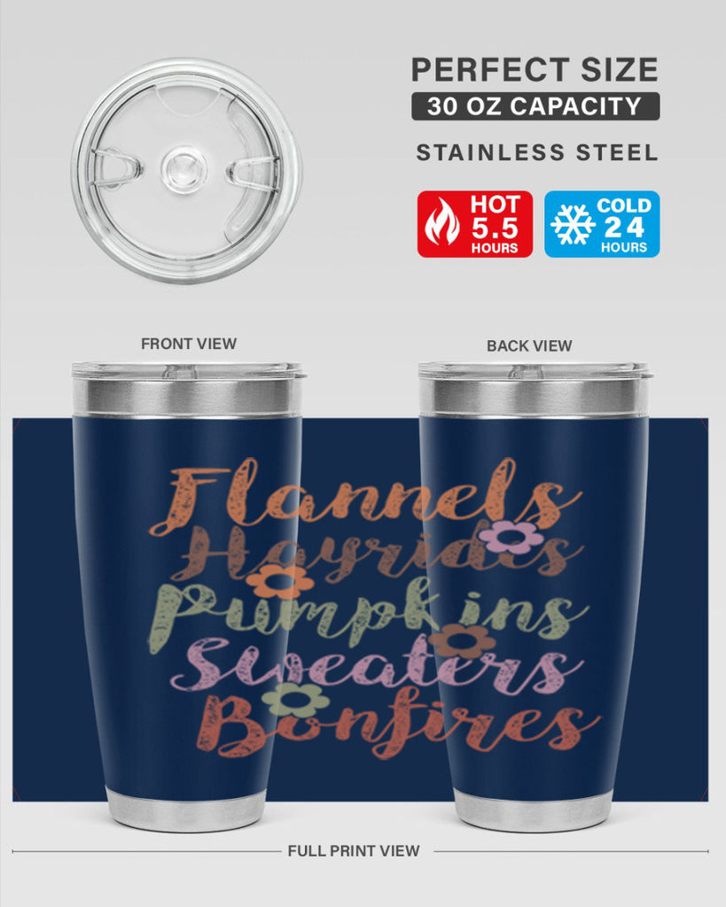 Flannels Hayrides Pumpkins Sweaters Bonfires 185#- fall- Tumbler