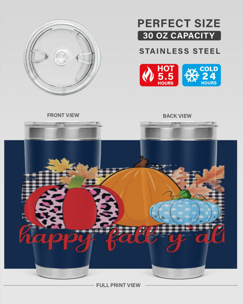 Happy Fall Yall Leopard 229#- fall- Tumbler